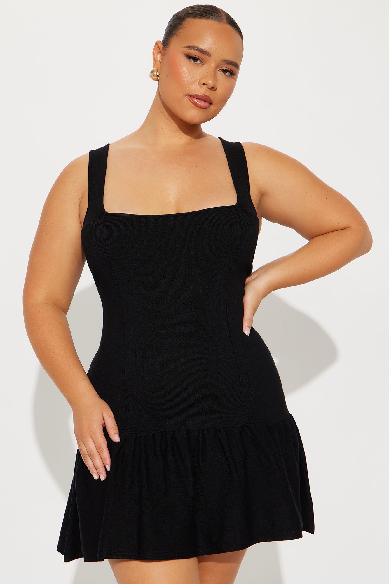 Clarice Sweater Mini Dress - Black