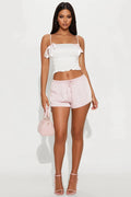 Soft Touch Satin Flowy Short - Blush