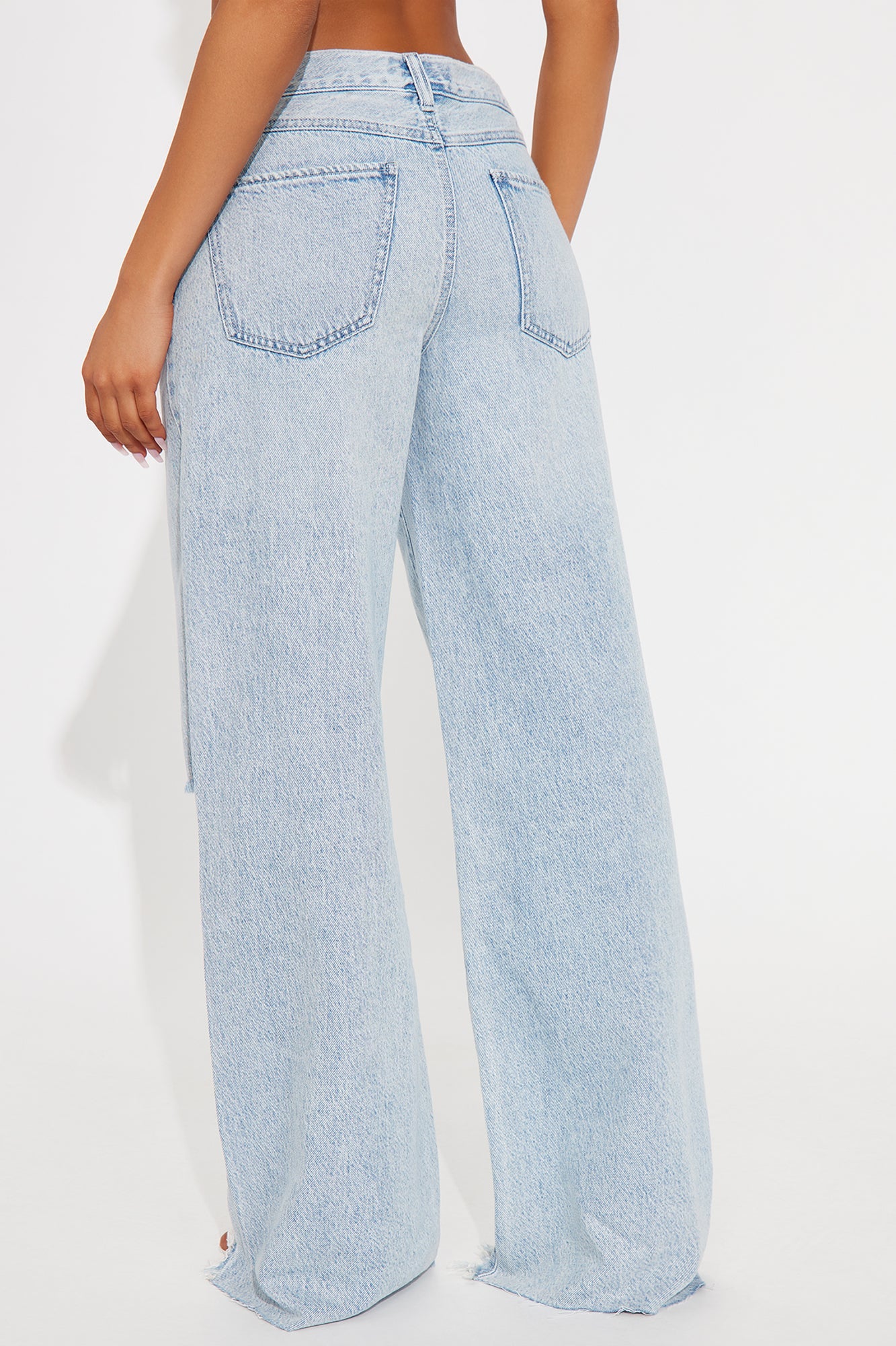 Kavita Non Stretch Low Rise Ripped Flare Jean - Light Wash
