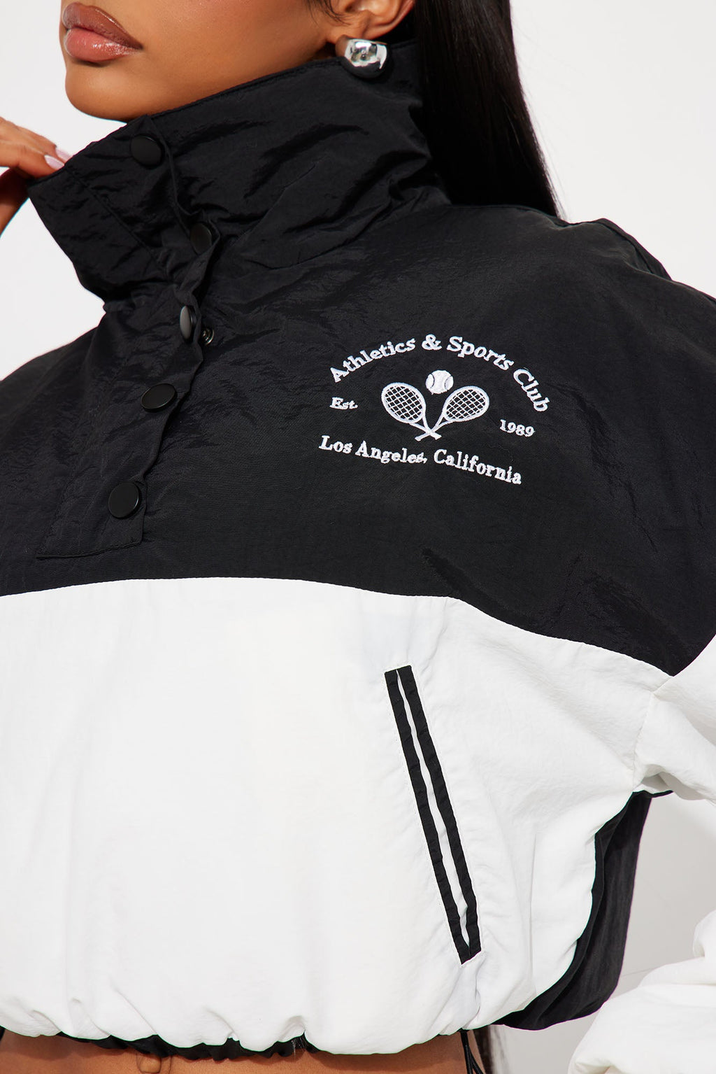 LA Sports Club Athletic Windbreaker - Black/White