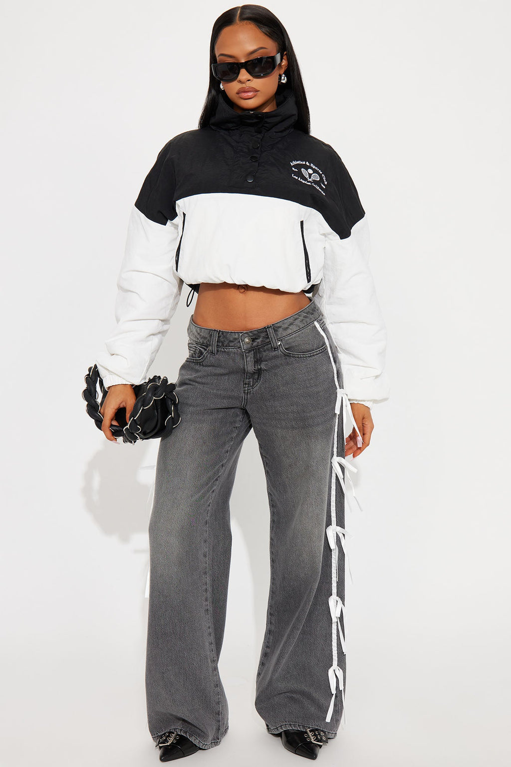 LA Sports Club Athletic Windbreaker - Black/White