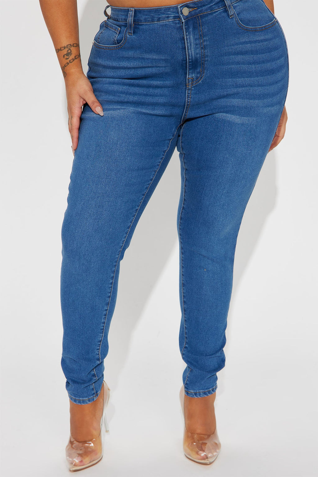 Amara High Rise Stretch Skinny Jeans - Medium Wash