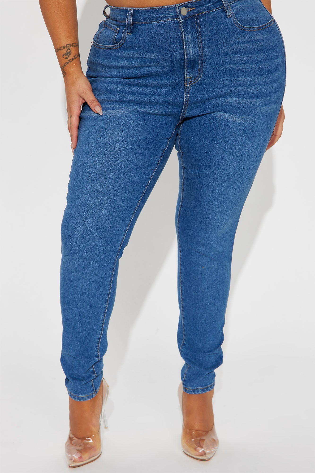 Amara High Rise Stretch Skinny Jeans - Medium Wash