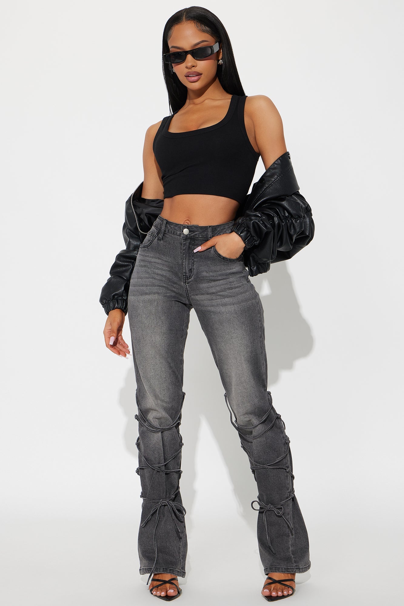 Be For Real Womens High Rise Bootcut Jeans - Black Wash