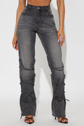 Be For Real Womens High Rise Bootcut Jeans - Black Wash