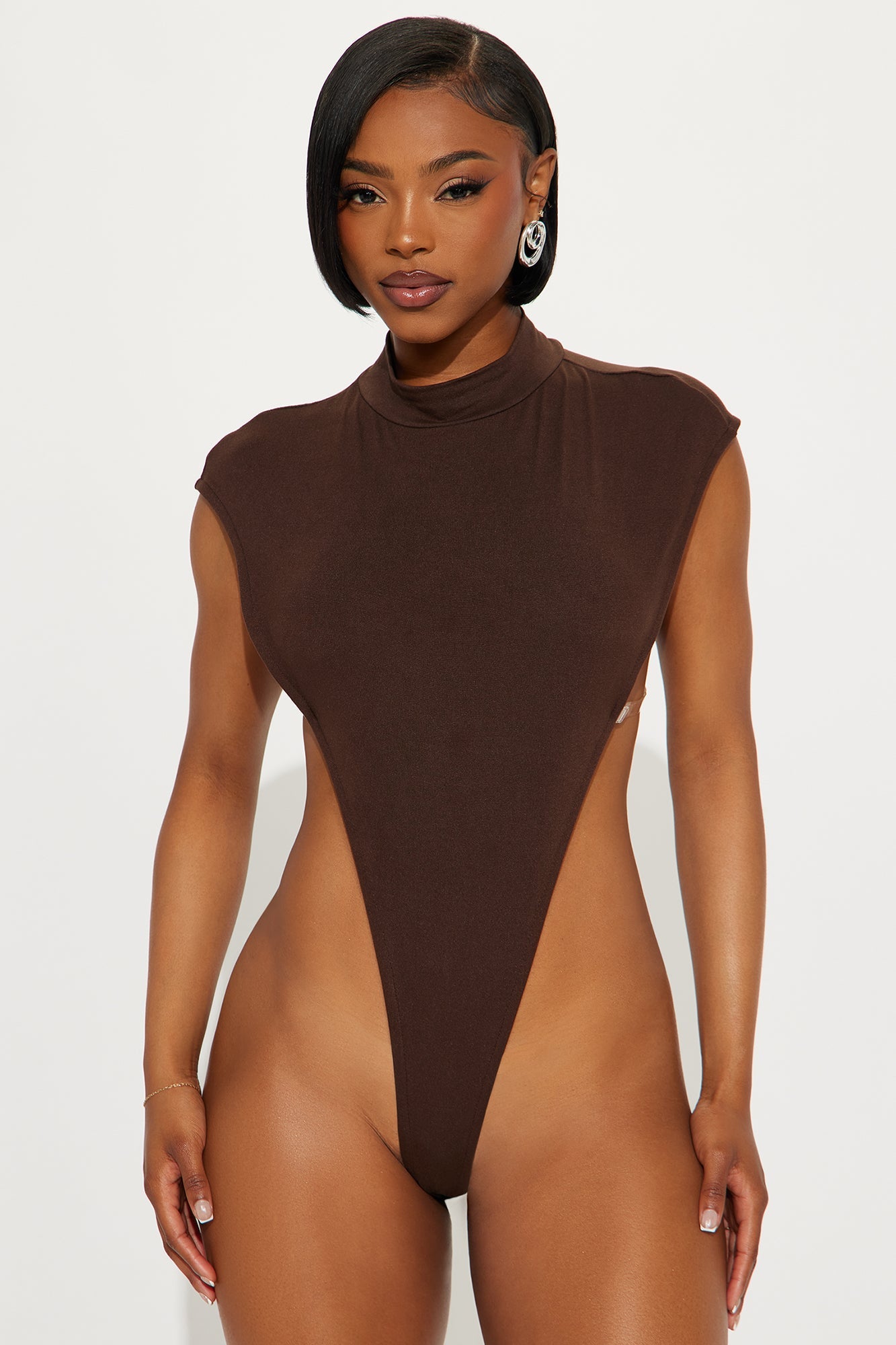 Worth Remembering High Cut Bodysuit - Brown