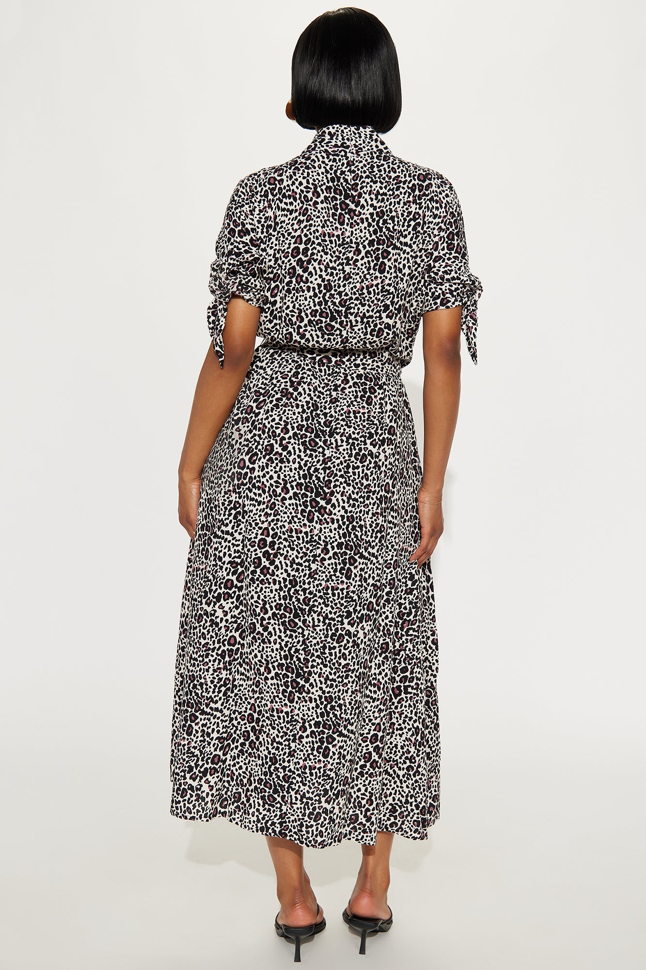 Raela Belted Shirt Midi Dress - Brown/combo