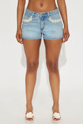 Pretty Girl Non Stretch Short - Light Wash