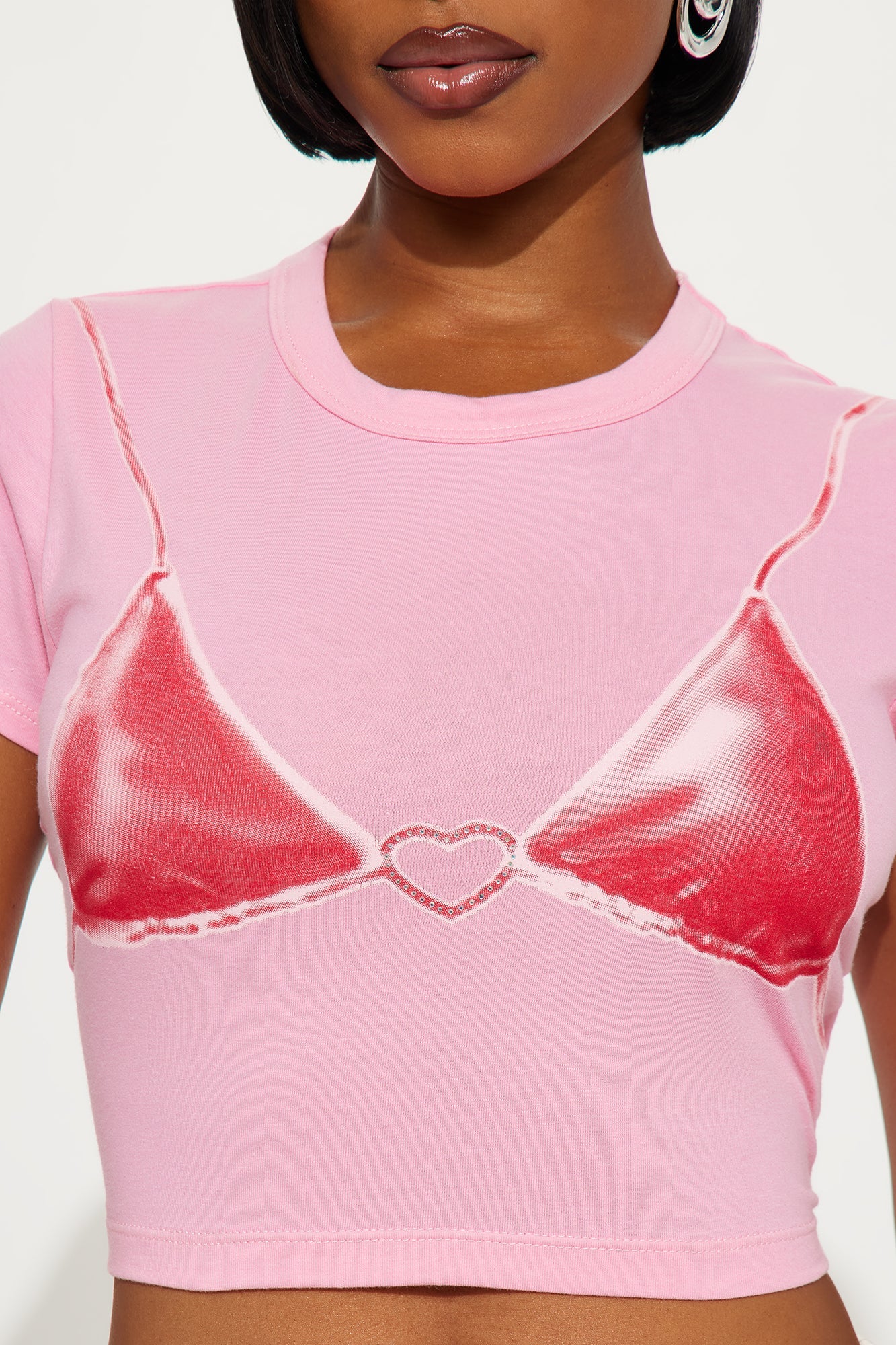 Taste Of Me Rhinestone Baby Tee - Pink