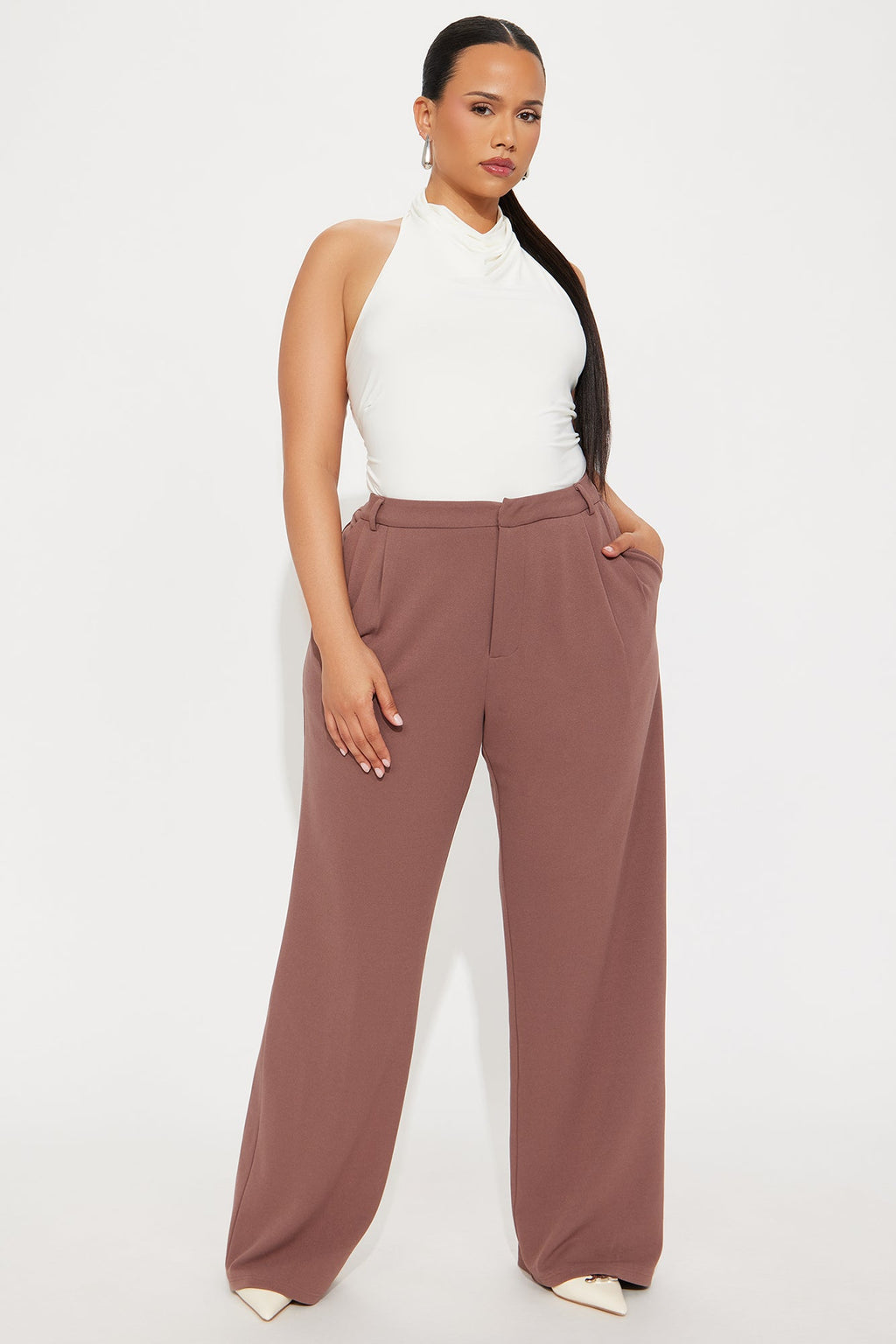 Elma Wide Leg Trouser - Mauve