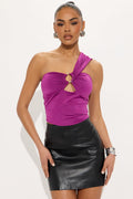 Athena One Shoulder Top - Magenta