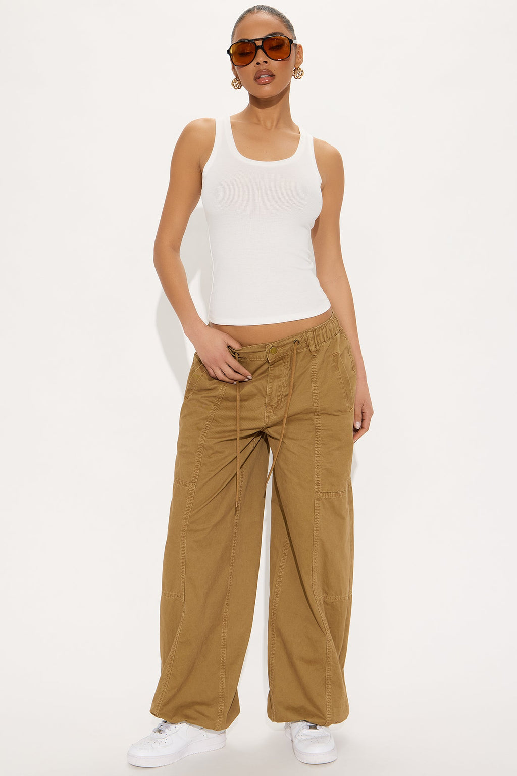 Olivia Wide Leg Jogger - Mocha