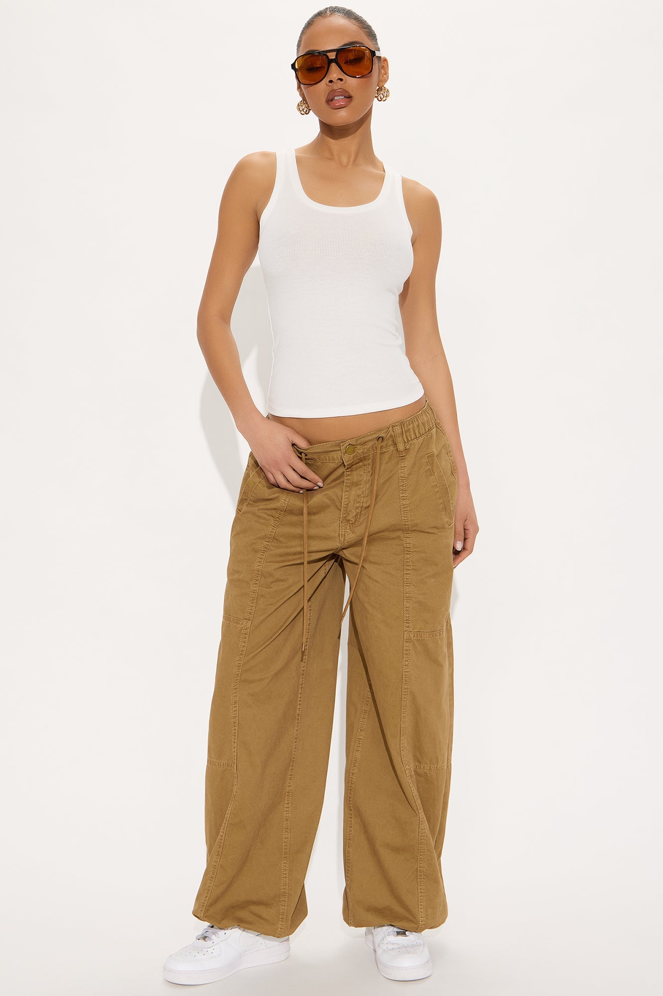 Olivia Wide Leg Jogger - Mocha