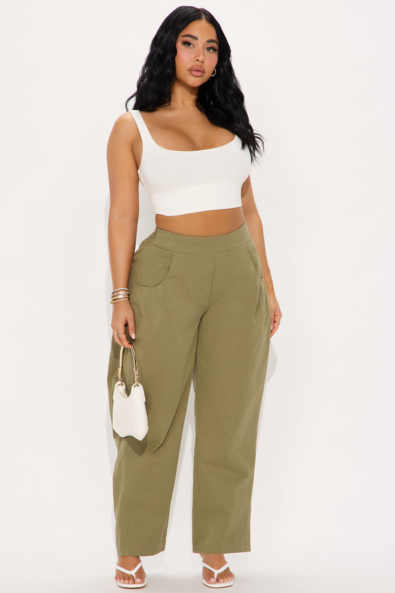 Alinea Barrel Twill Pant - Olive