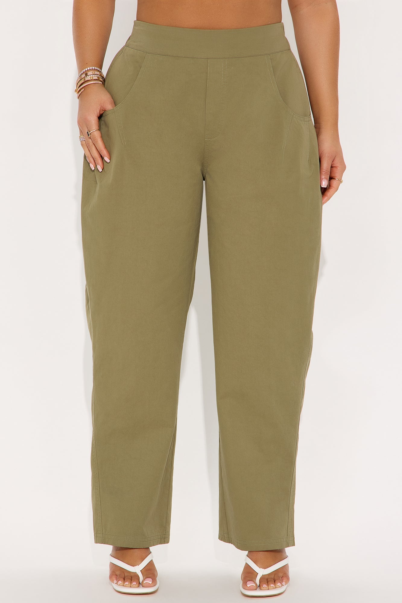 Alinea Barrel Twill Pant - Olive