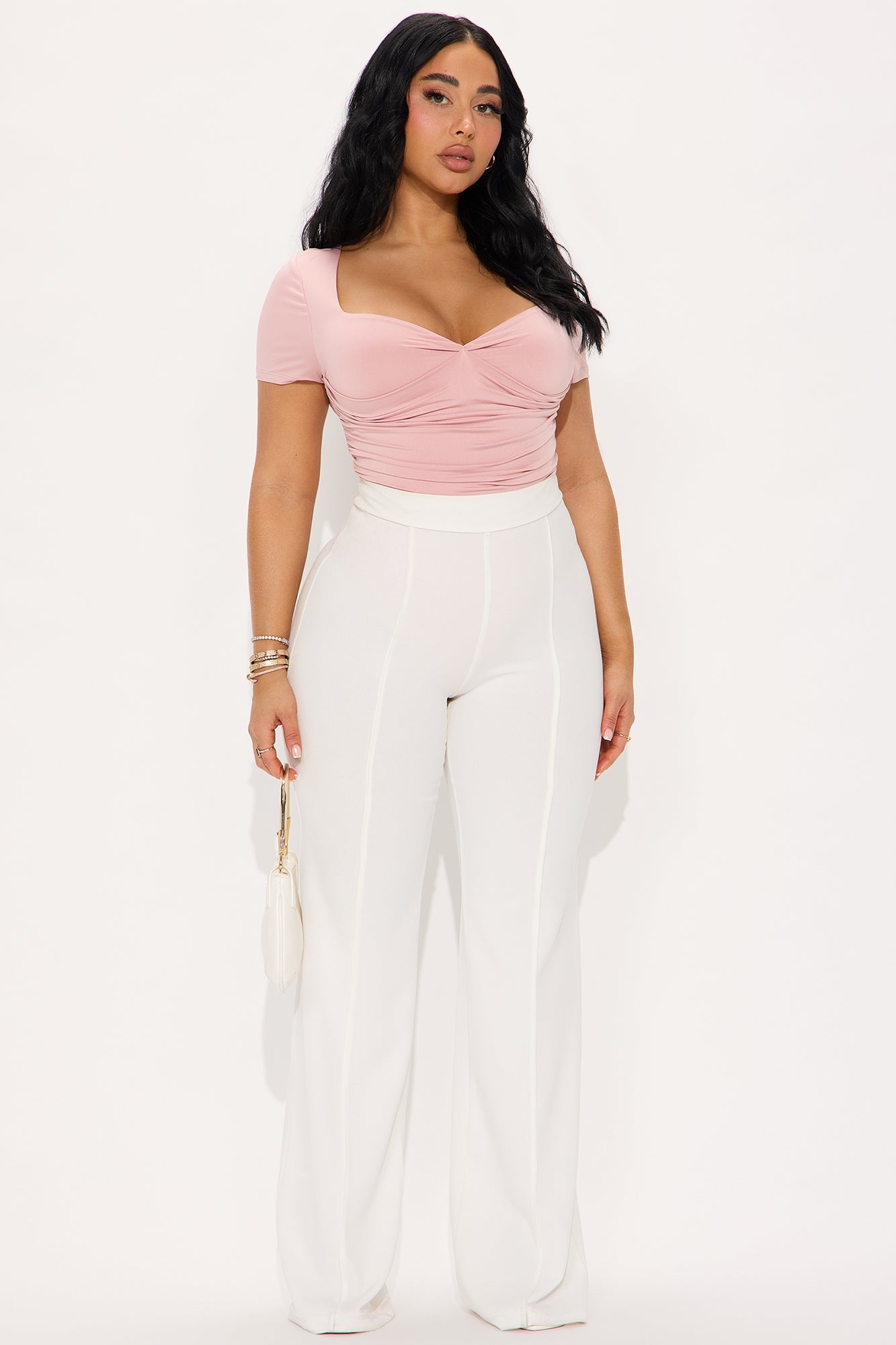 Genevieve Short Sleeve Bodysuit - Pink