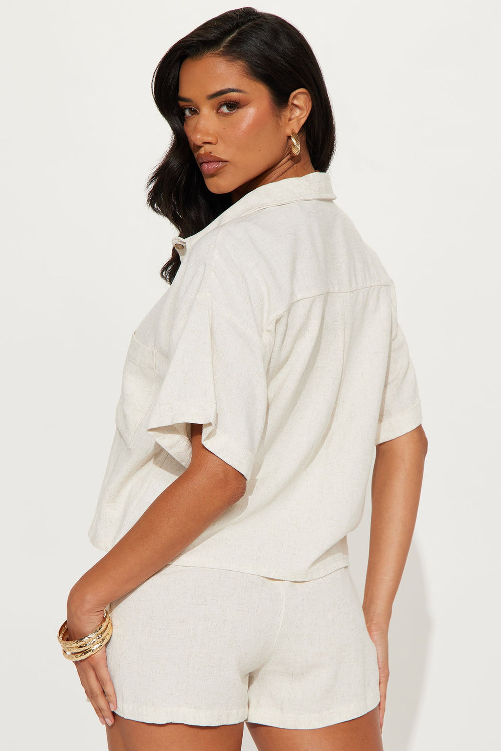 Laura Linen Short Set - Natural