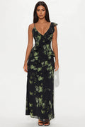 Janna Chiffon Maxi Dress - Black/combo