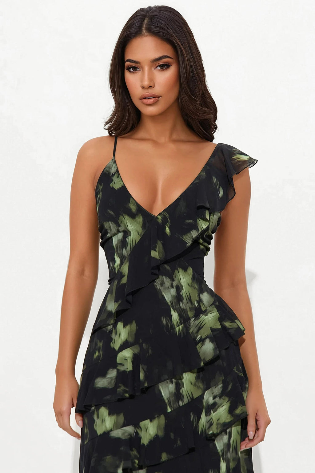 Janna Chiffon Maxi Dress - Black/combo