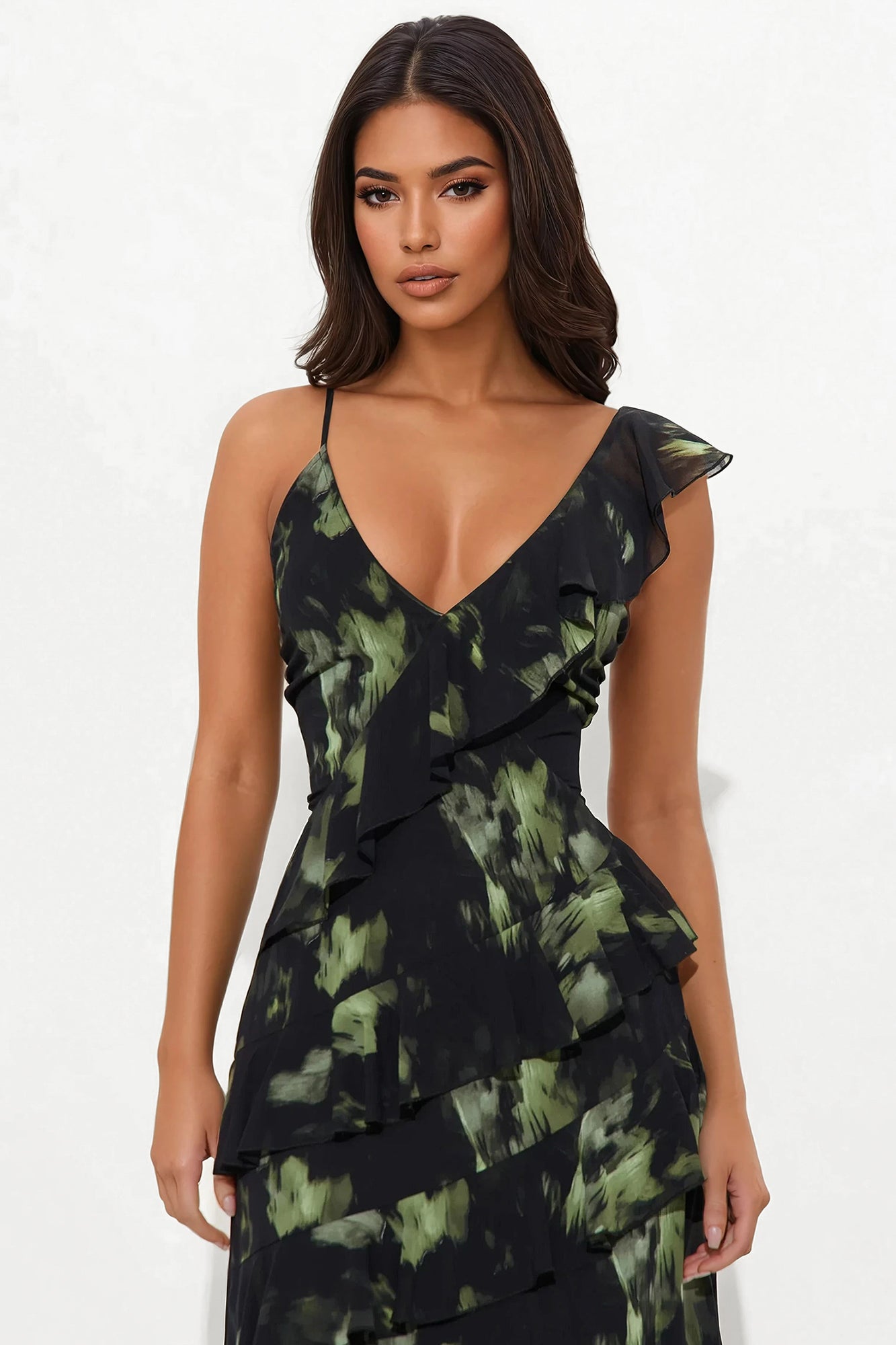 Janna Chiffon Maxi Dress - Black/combo