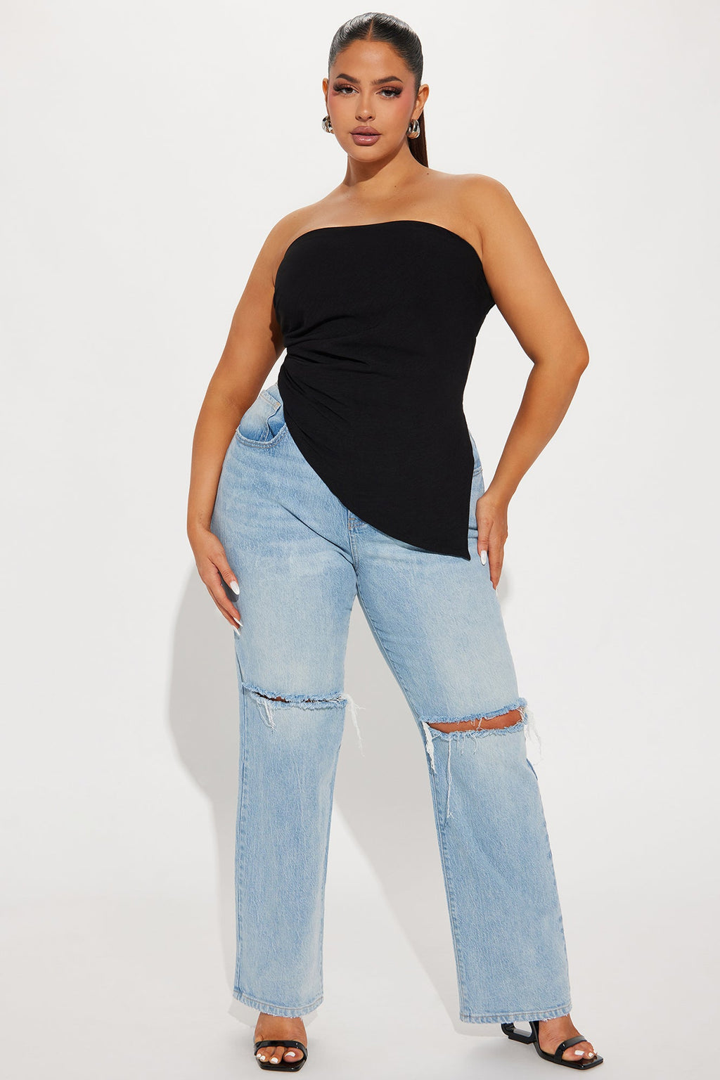 Valerie Asymmetrical Top - Black