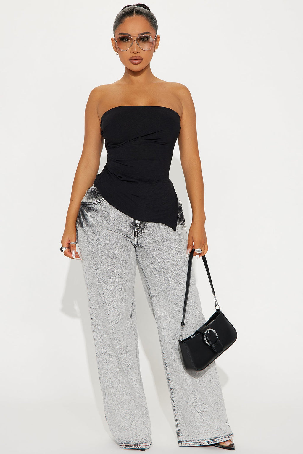 Valerie Asymmetrical Top - Black