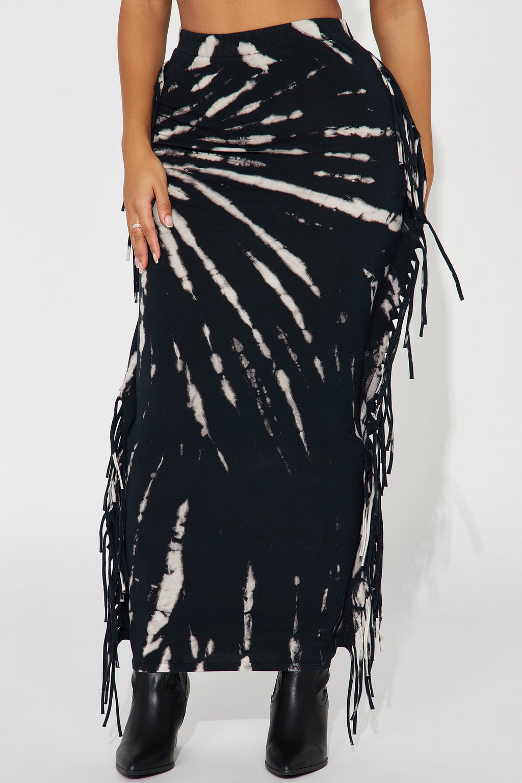 Damari Tie Dye Maxi Skirt - Black/combo