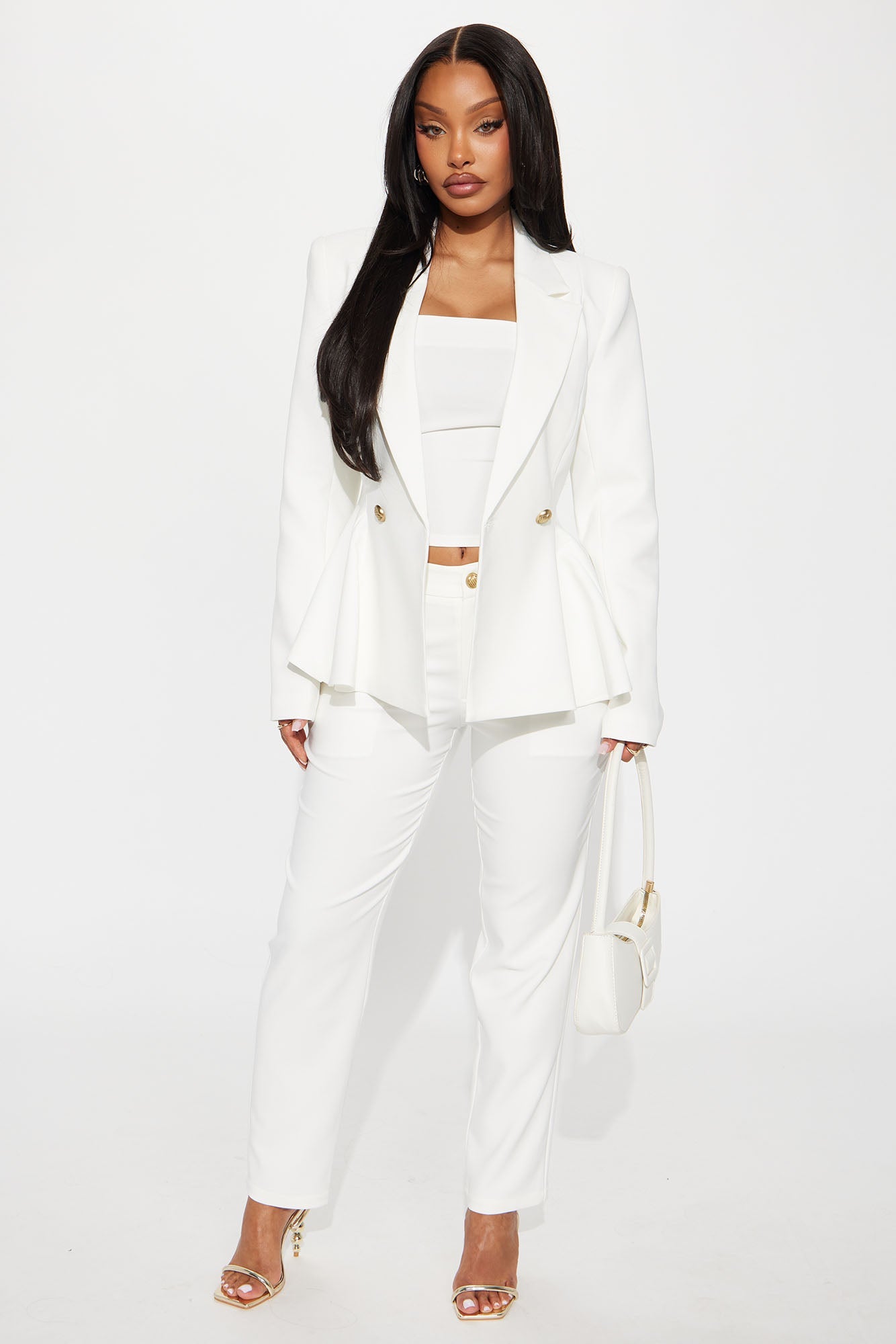 Mielle Peplum Blazer - Cream