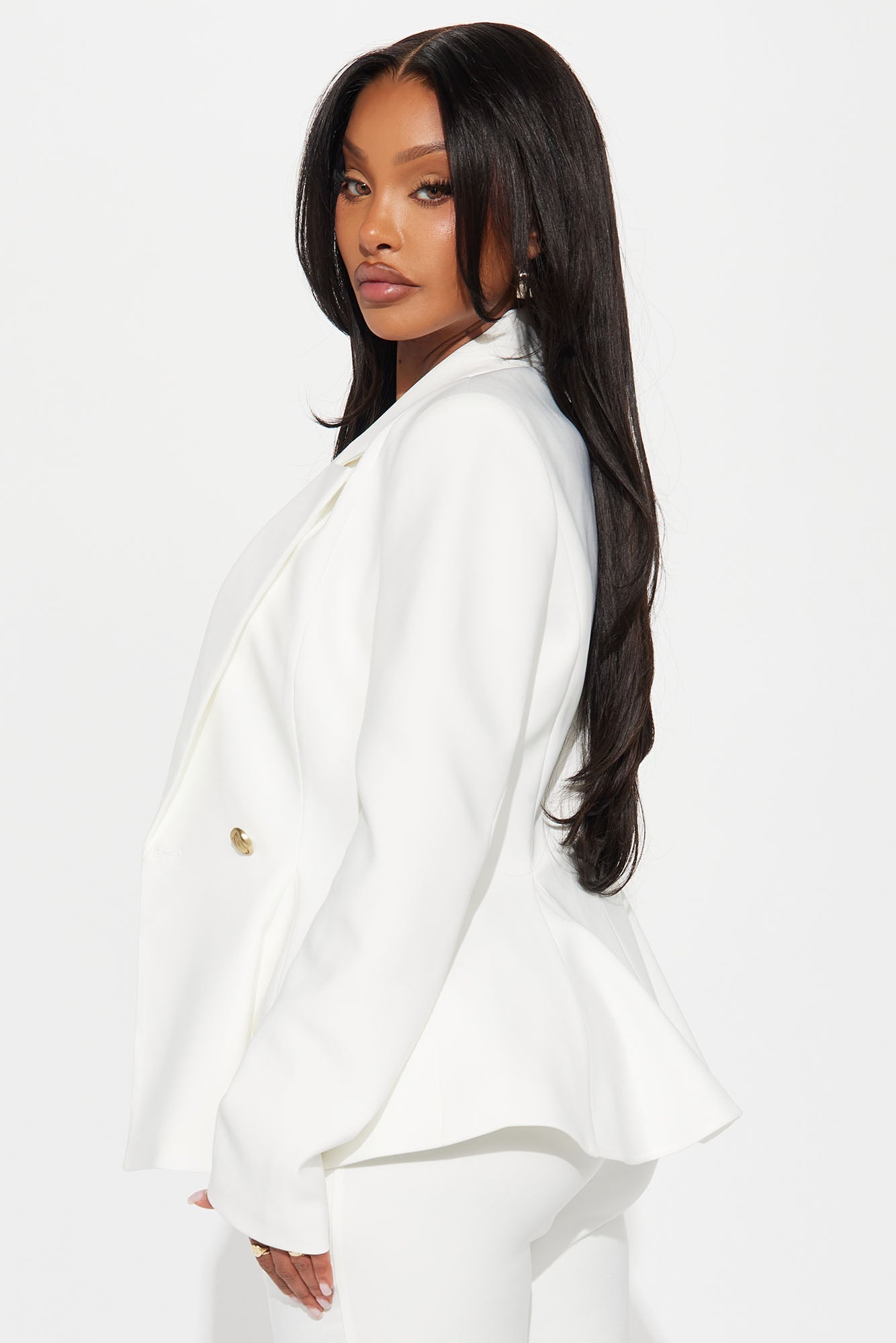 Mielle Peplum Blazer - Cream