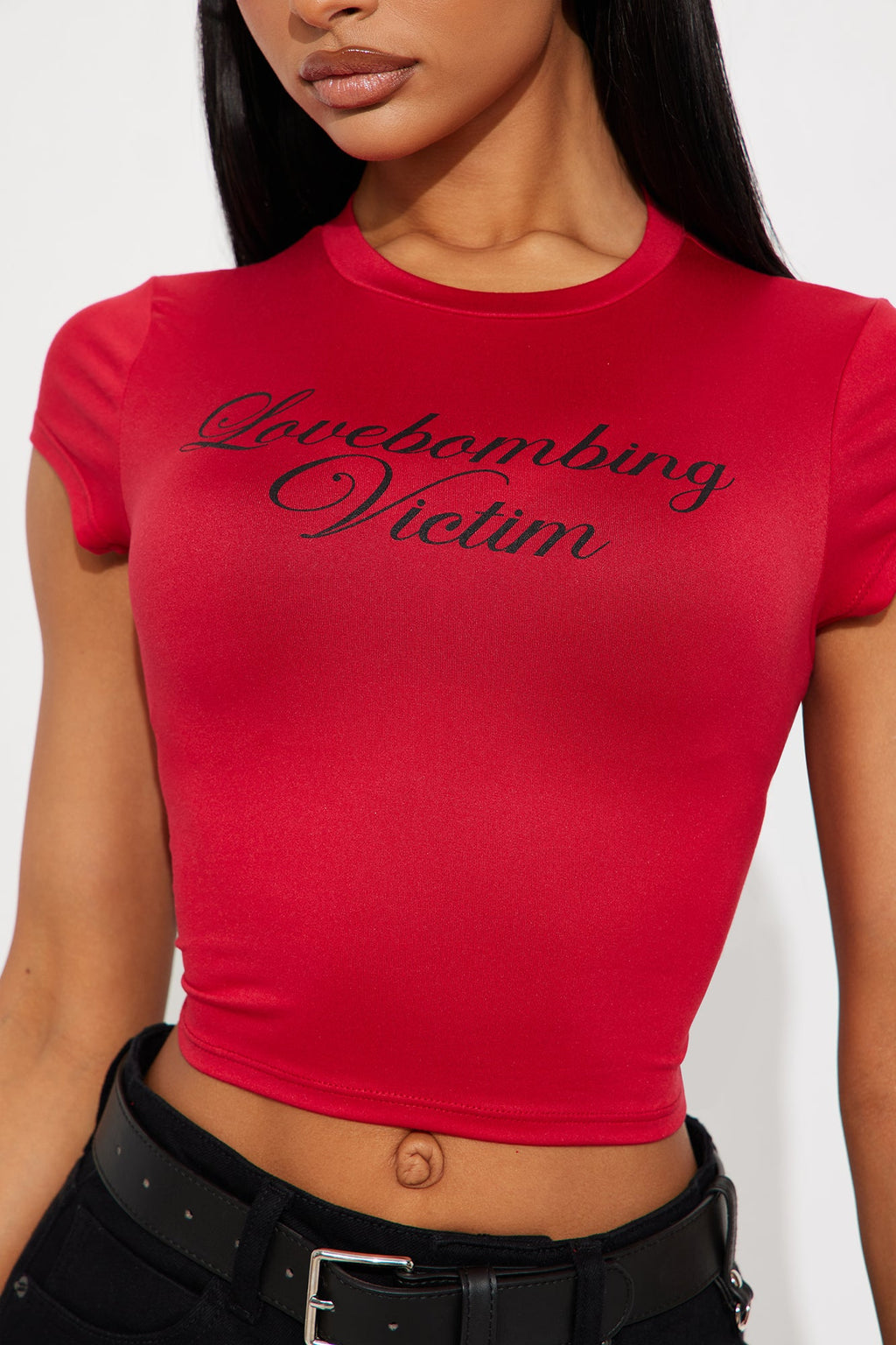 Lovebombing Victim Baby Tee - Red