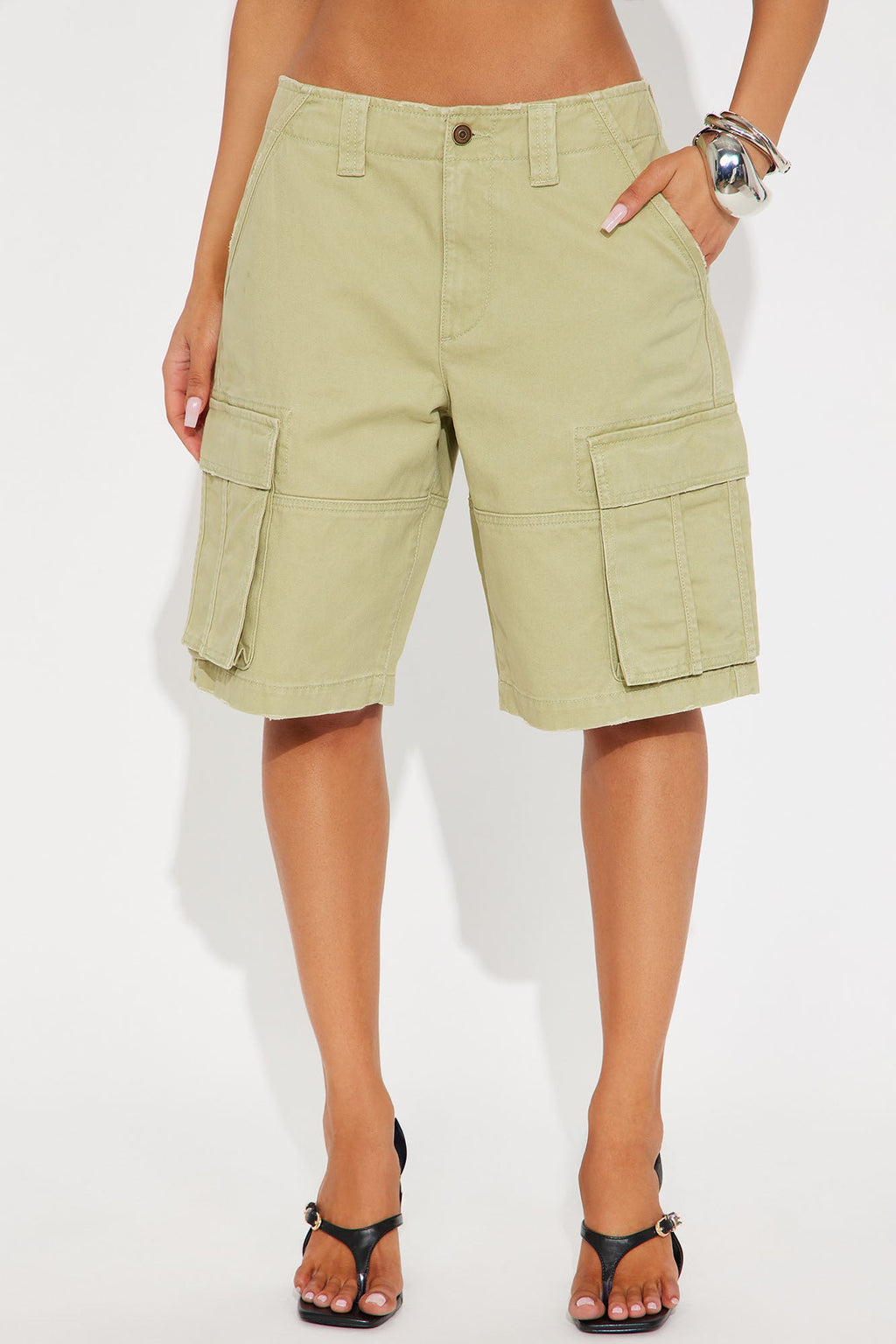 Mixed Emotions Cargo Bermuda Short - Sage