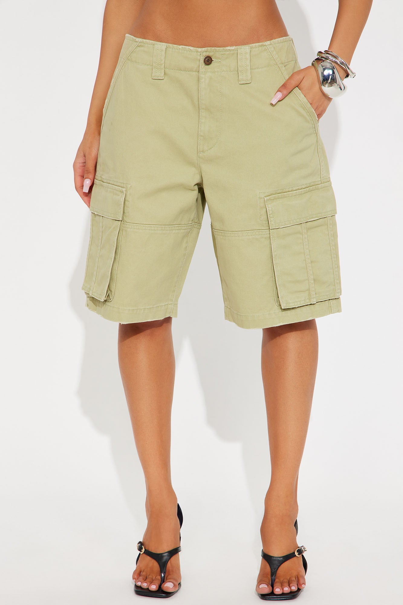 Mixed Emotions Cargo Bermuda Short - Sage