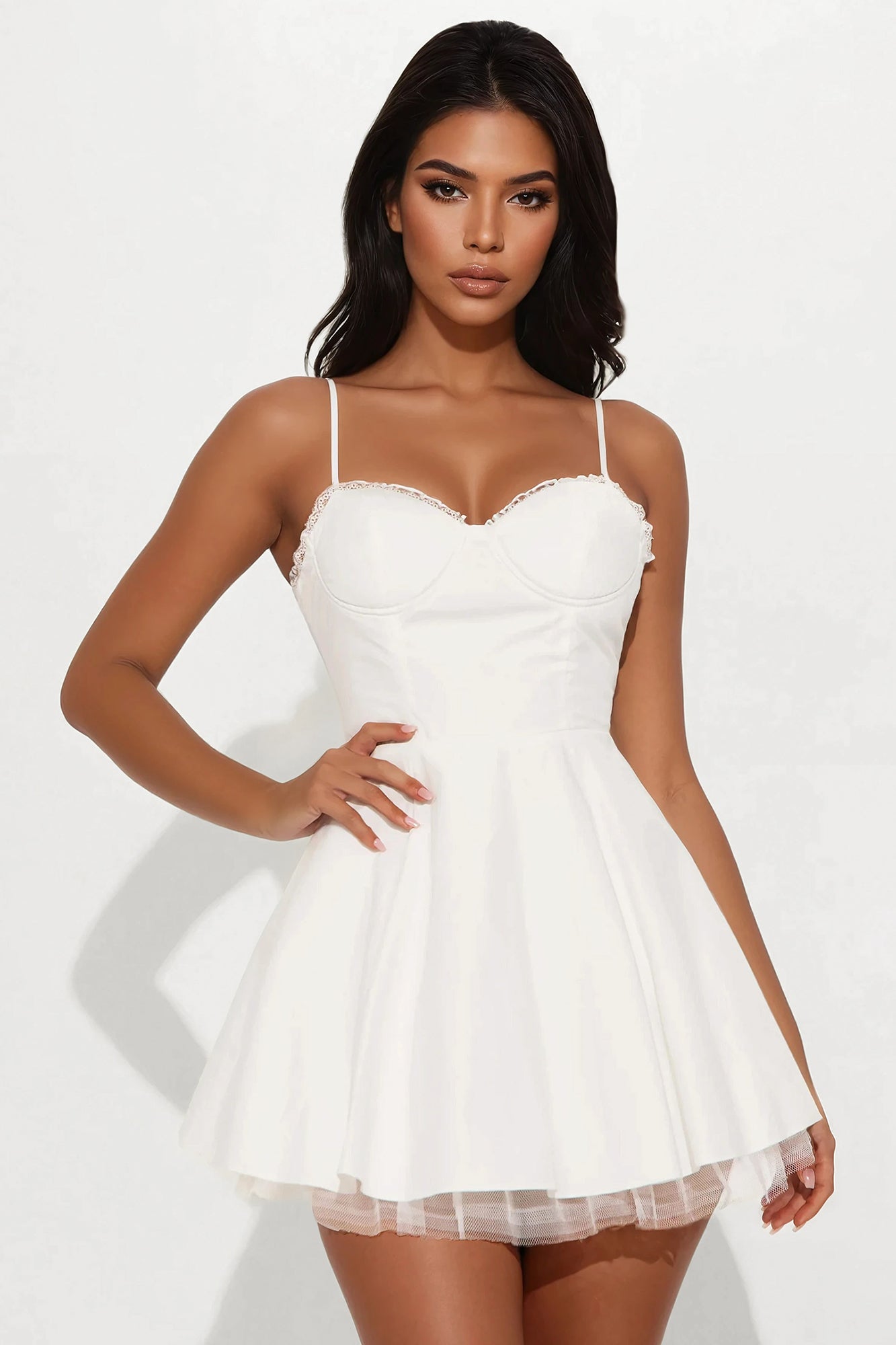 Daya Corset Poplin Mini Dress - White