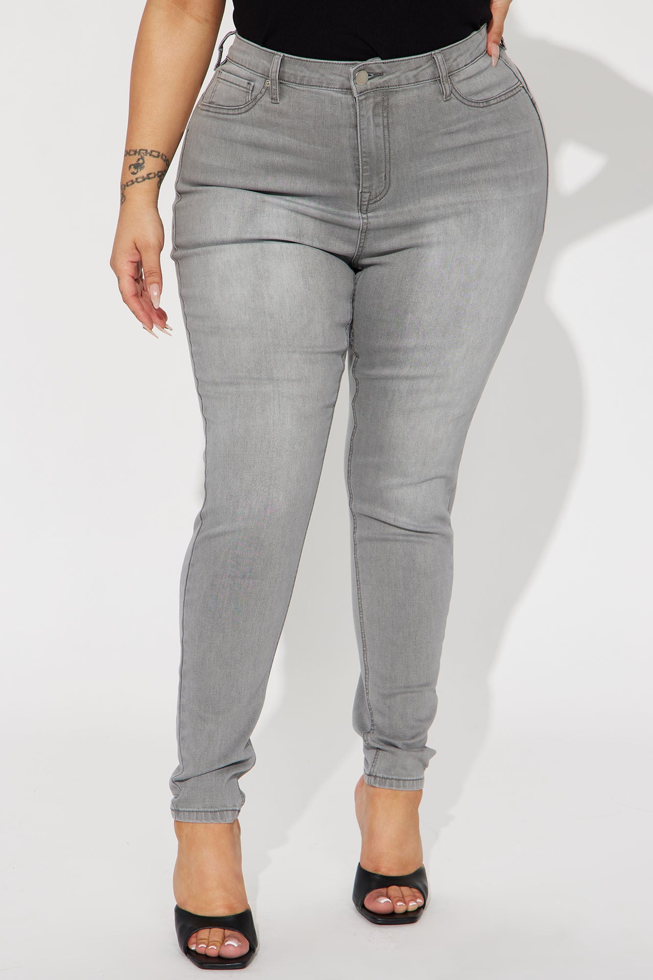 Madrid Booty Lifting High Rise Stretch Skinny Jeans - Grey