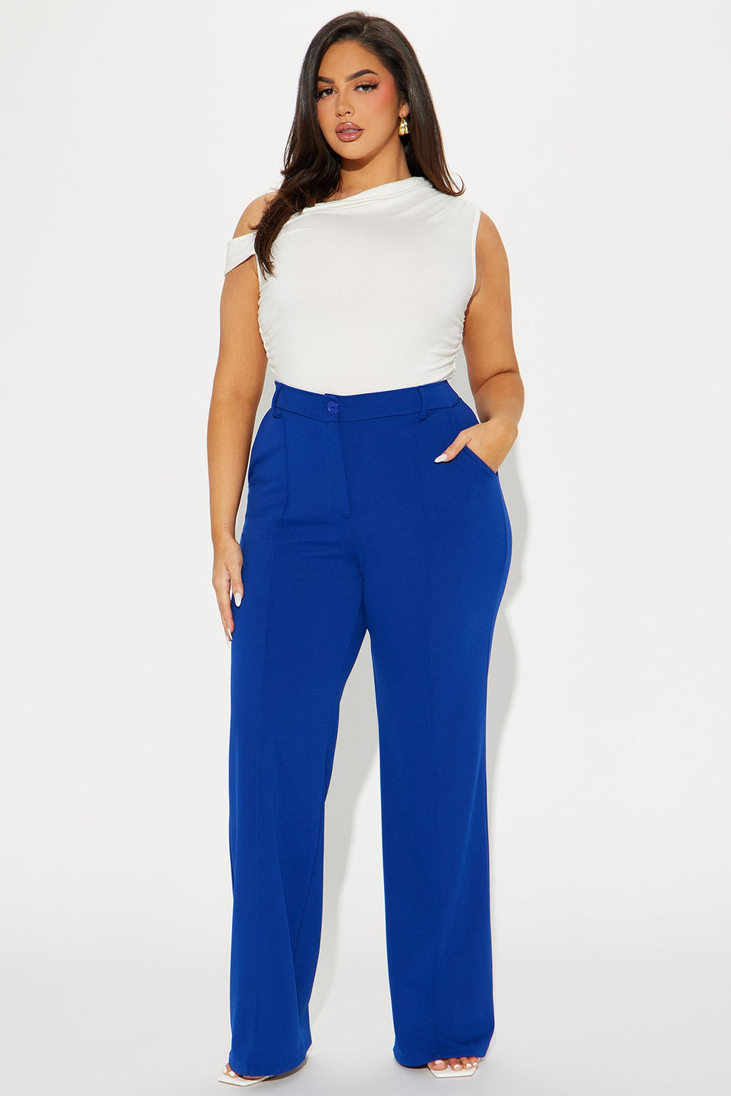 Heidi Wide Leg Trouser Pant - Royal