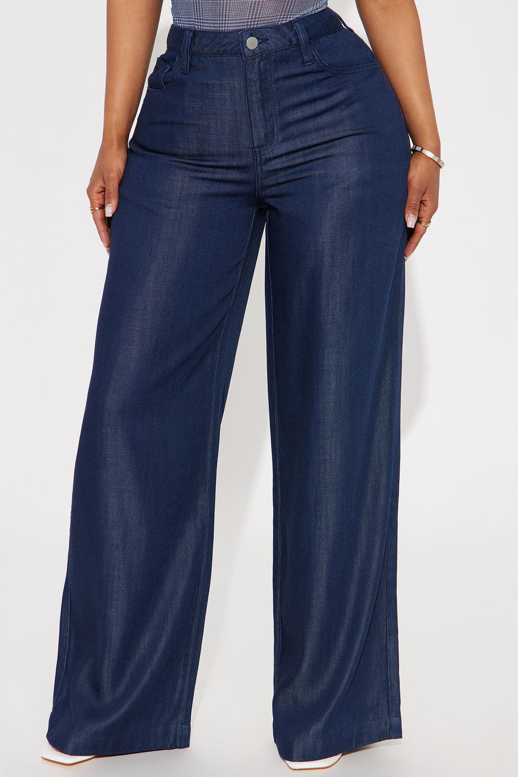 Maya Drapey Wide Leg Jeans - Dark Wash