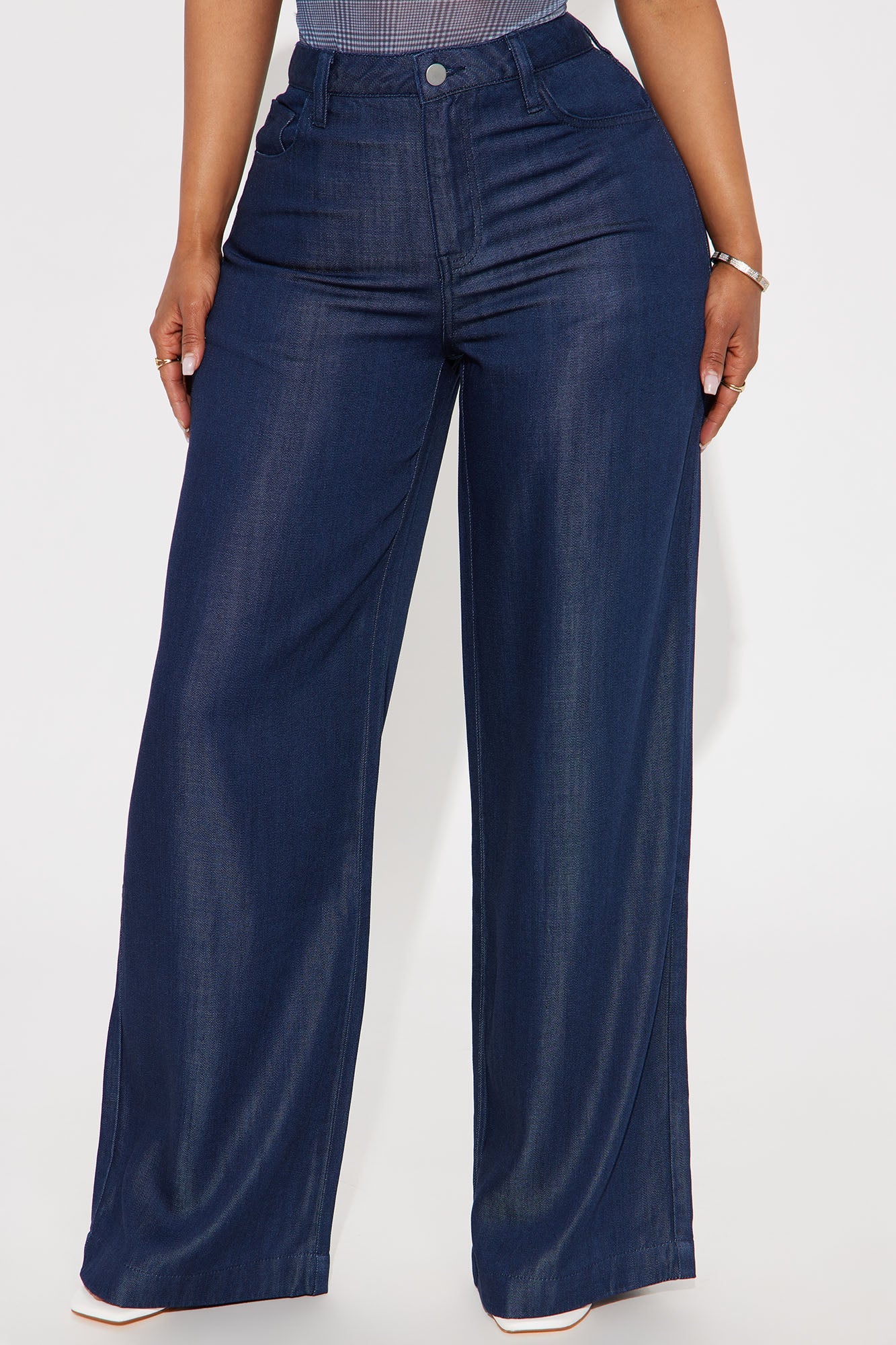 Maya Drapey Wide Leg Jeans - Dark Wash