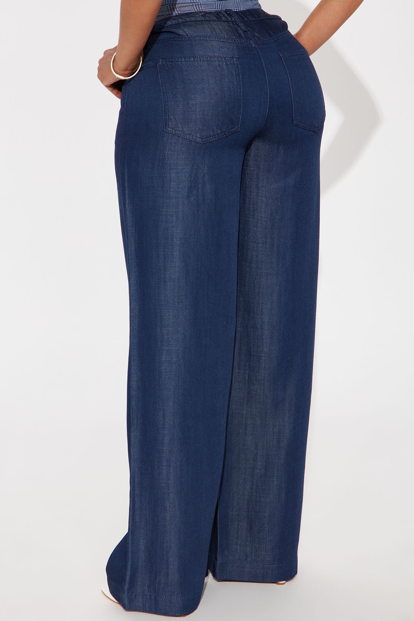 Maya Drapey Wide Leg Jeans - Dark Wash
