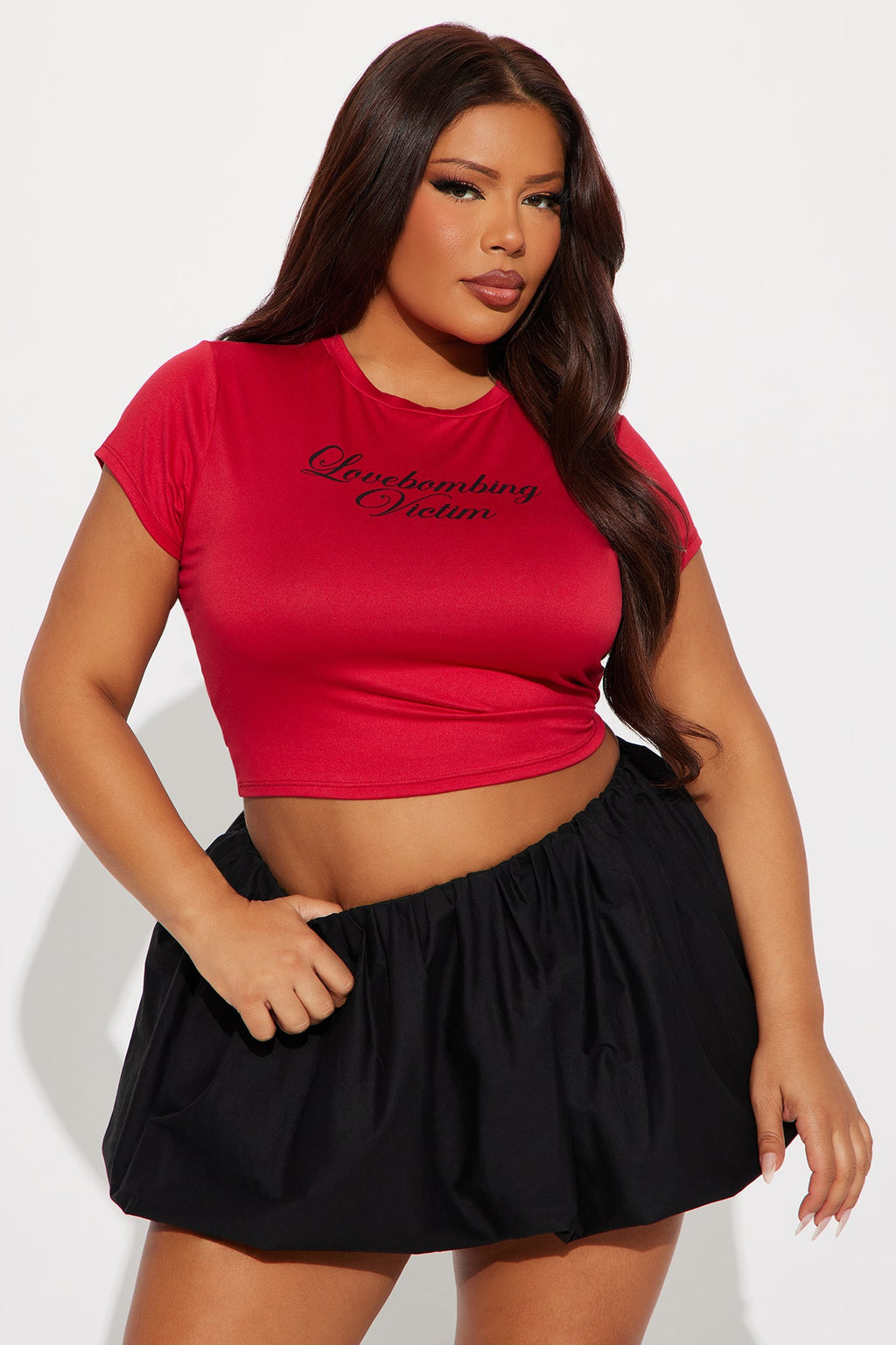 Lovebombing Victim Baby Tee - Red