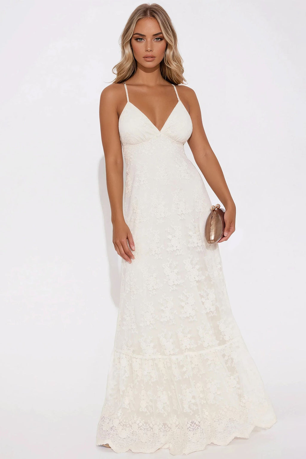 Through The Meadows Maxi Dress - Cream