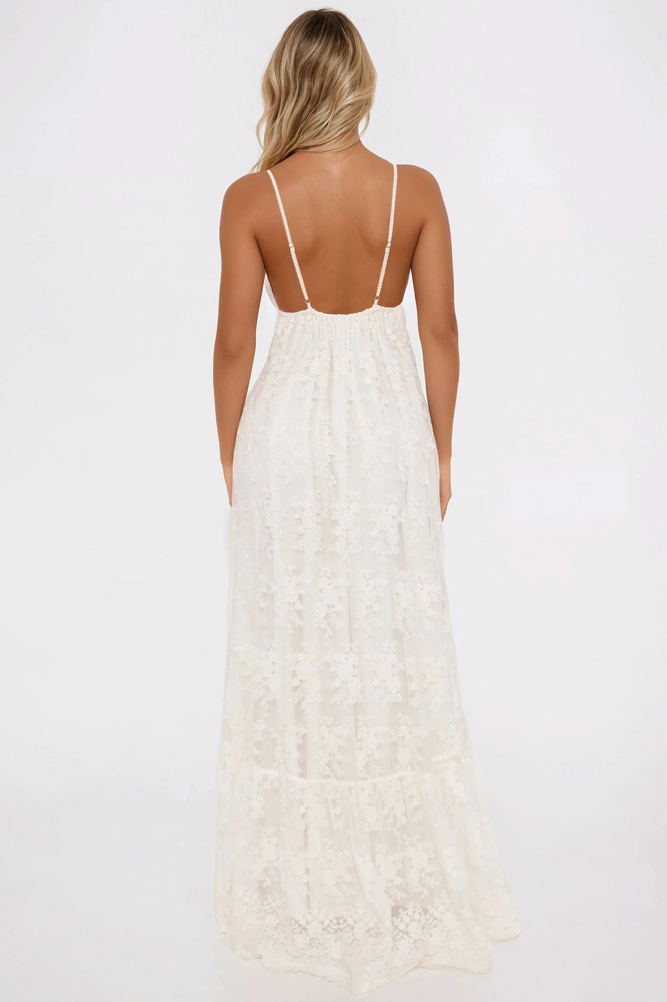 Through The Meadows Maxi Dress - Cream