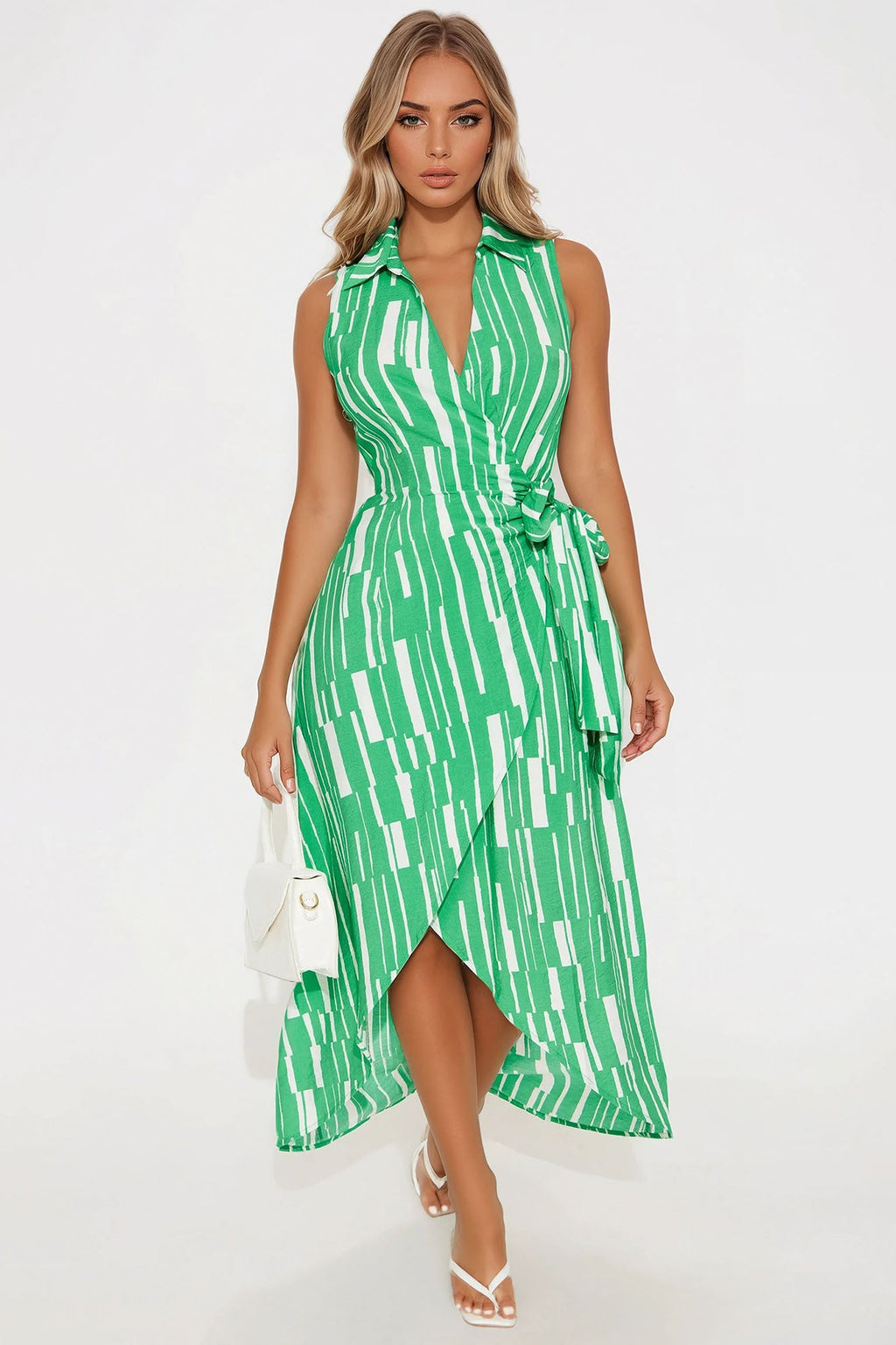 Kyrie Tie Waist Maxi Dress - Kelly Green