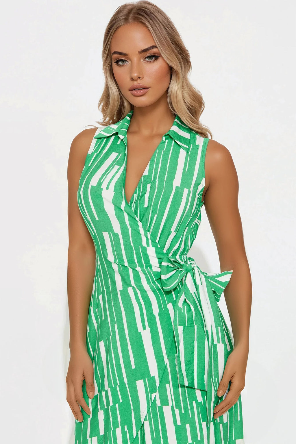 Kyrie Tie Waist Maxi Dress - Kelly Green