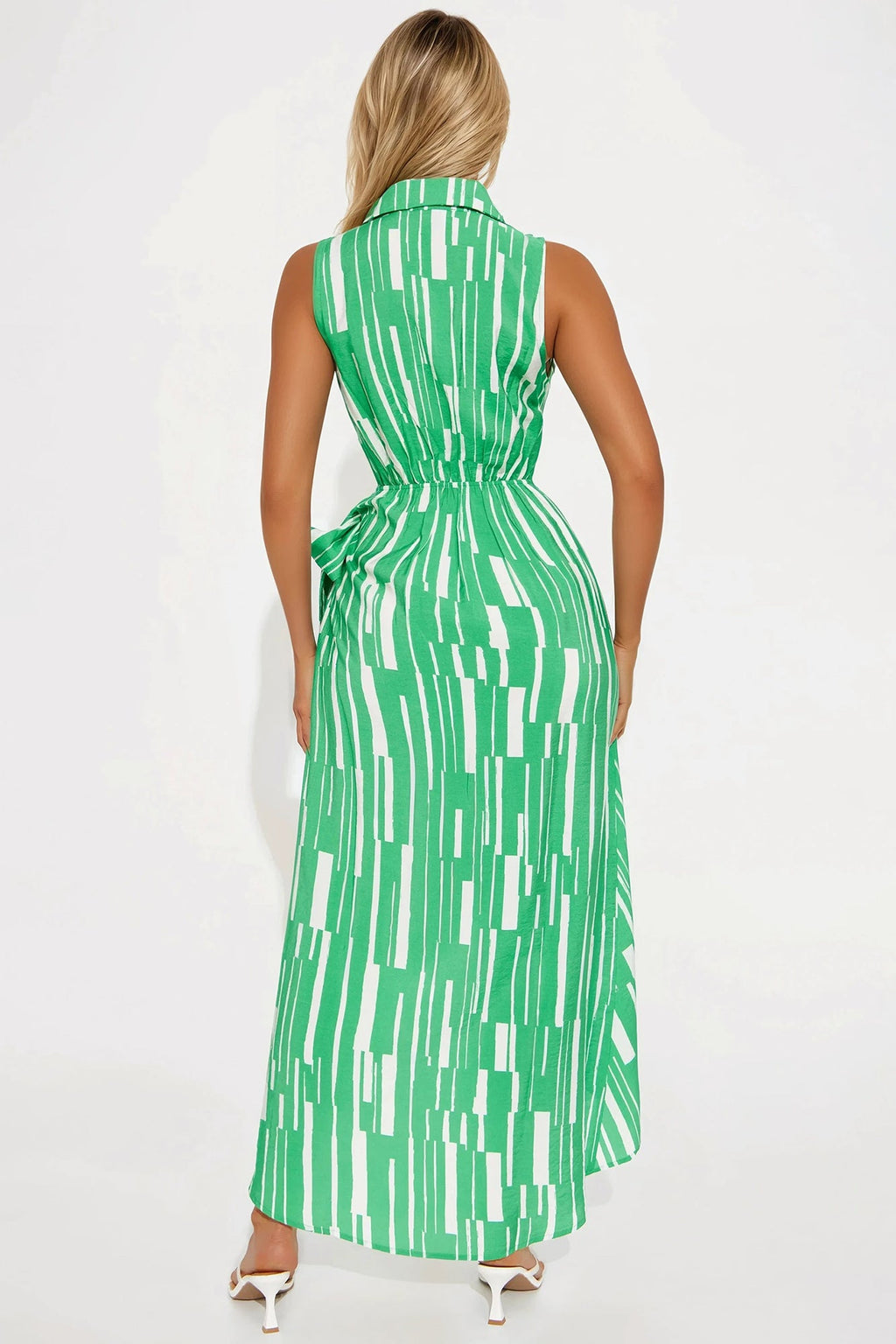 Kyrie Tie Waist Maxi Dress - Kelly Green