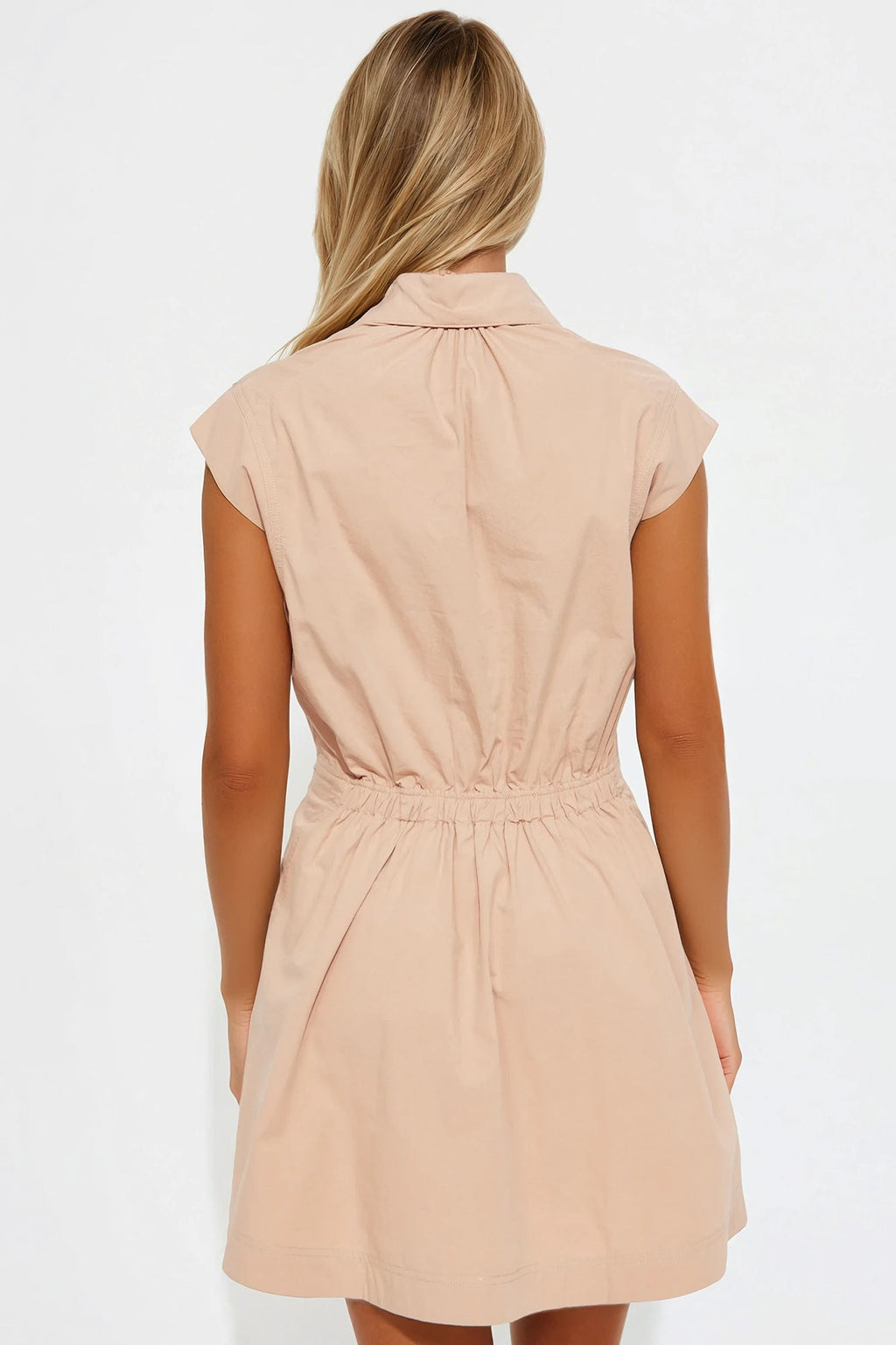 Bianca Poplin Mini Dress - Taupe