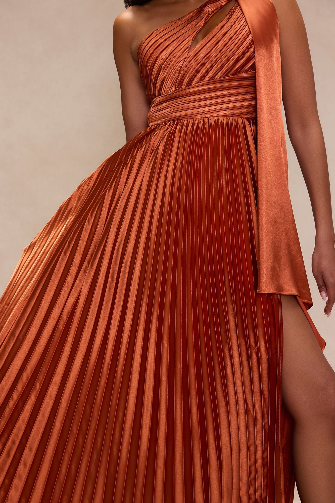 Unforgettable Night Satin Gown - Cognac