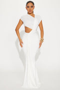 Aria Cut Out Maxi Dress - White
