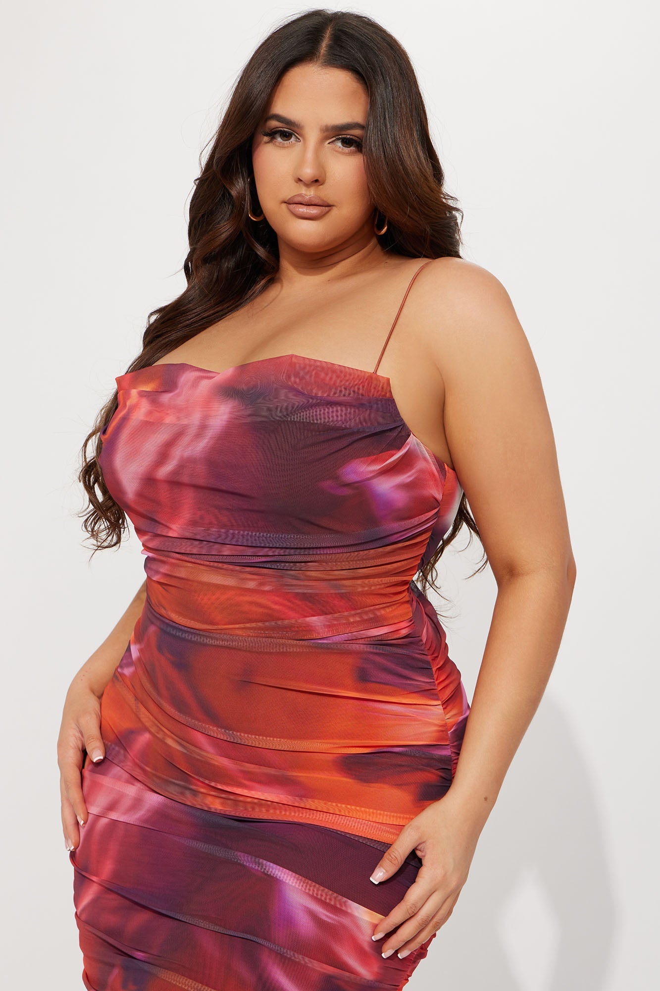 Firing In Love Midi Dress - Red/combo