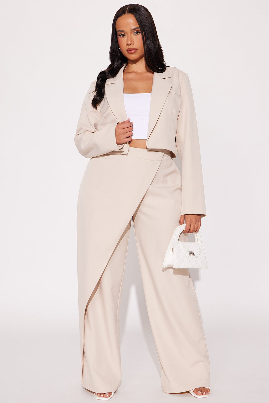 Booked And Busy Blazer Pant Set - Taupe