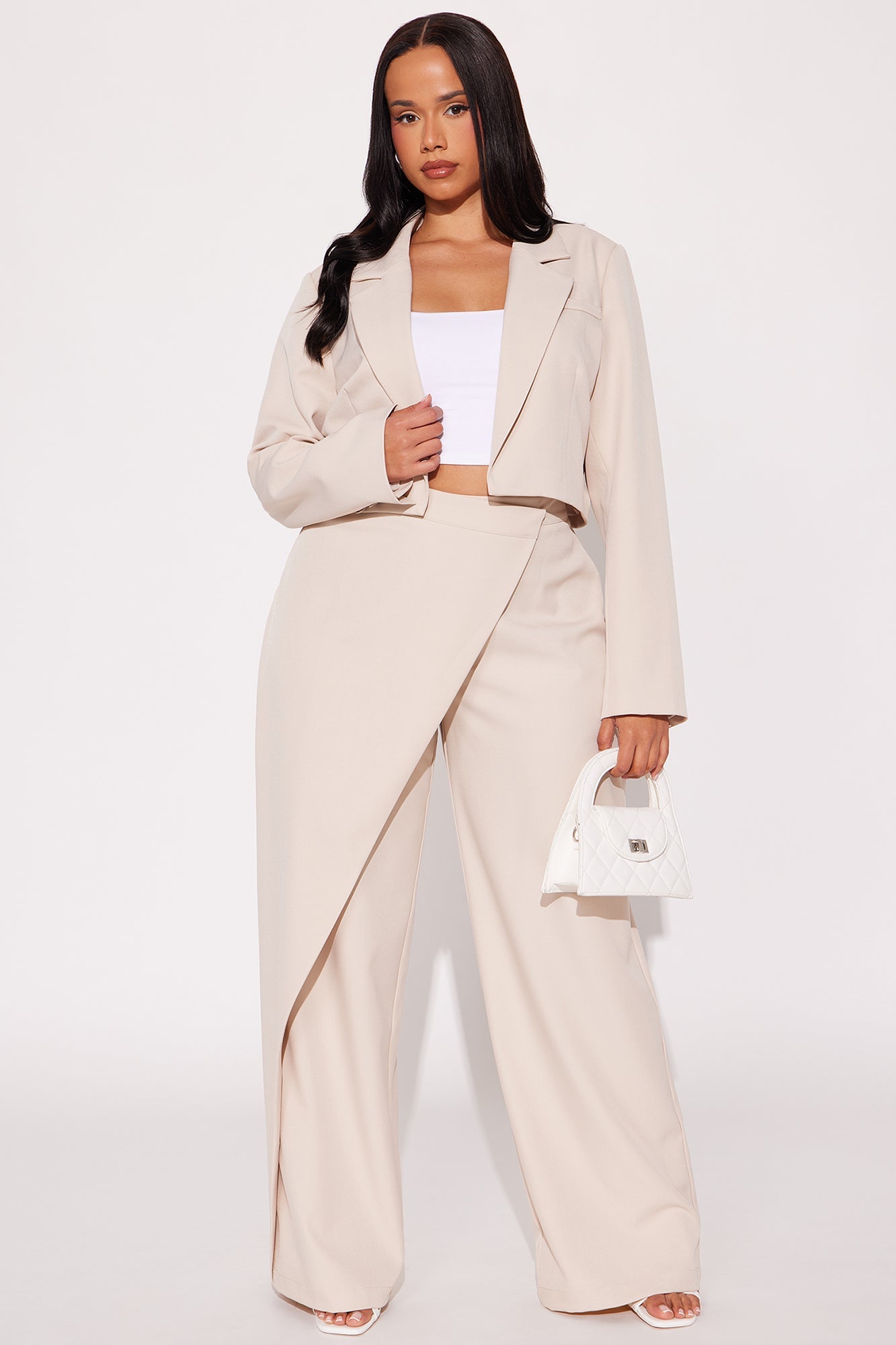 Booked And Busy Blazer Pant Set - Taupe